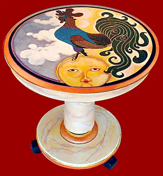 Rooster Table  ©Mary E. Carter - Hands of an Artist Productions